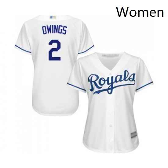 Womens Kansas City Royals 2 Chris Owings Replica White Home Cool Base Baseball Jersey